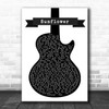 Post Malone & Swae Lee Sunflower Black & White Guitar Song Lyric Poster Print