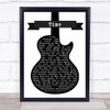 The Alan Parsons Project Time Black & White Guitar Song Lyric Poster Print