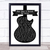 Soundgarden The Day I Tried To Live Black & White Guitar Song Lyric Music Poster Print