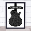 Skid Row I Remember You Black & White Guitar Song Lyric Music Poster Print