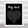 My Girl The Temptations Black Heart Song Lyric Music Wall Art Print