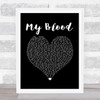 Twenty One Pilots My Blood Black Heart Song Lyric Music Poster Print