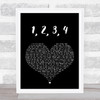 Plain White T's 1, 2, 3, 4 Black Heart Song Lyric Music Wall Art Print