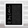 Johnny Cash A Thing Called Love Black Script Song Lyric Music Poster Print