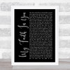 Brantley Gilbert My Faith In You Black Script Song Lyric Music Poster Print