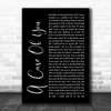 Joni Mitchell A Case Of You Black Script Song Lyric Music Poster Print