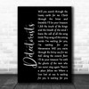 Johnny Flynn Detectorists Black Script Song Lyric Music Poster Print