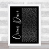 Duke Dumont Ocean Drive Black Script Song Lyric Music Poster Print