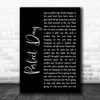 Lou Reed Perfect Day Black Script Song Lyric Music Poster Print
