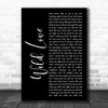 James Bay Wild Love Black Script Song Lyric Music Poster Print