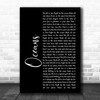 Coasts Oceans Black Script Song Lyric Music Poster Print