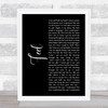 Robbie Williams Feel Black Script Song Lyric Music Poster Print