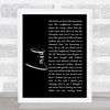 James Laid Black Script Song Lyric Music Poster Print