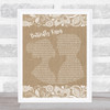 Bob Carlisle Butterfly Kisses Burlap & Lace Song Lyric Music Poster Print