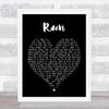 Run Leona Lewis Black Heart Song Lyric Music Wall Art Print