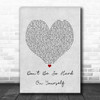 Jess Glynne Don't Be So Hard On Yourself Grey Heart Song Lyric Music Poster Print