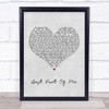 Ed Sheeran Best Part Of Me Grey Heart Song Lyric Music Poster Print