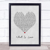 Haddaway What Is Love Grey Heart Song Lyric Music Poster Print