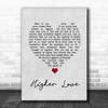 Three Legged Fox Higher Love Grey Heart Song Lyric Music Poster Print