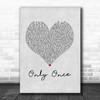 Bob Marley Only Once Grey Heart Song Lyric Music Poster Print