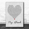 Twenty One Pilots My Blood Grey Heart Song Lyric Music Poster Print