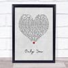 Jack Savoretti Only You Grey Heart Song Lyric Music Poster Print