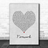 Katy Perry Firework Grey Heart Song Lyric Music Poster Print