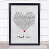 The Cure Mint Car Grey Heart Song Lyric Music Poster Print