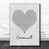 Harry Nilsson Coconut Grey Heart Song Lyric Music Poster Print