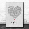 Taylor Swift Fifteen Grey Heart Song Lyric Music Poster Print