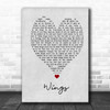 Birdy Wings Grey Heart Song Lyric Music Poster Print