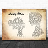 richard ashcroft Lucky Man Man Lady Couple Song Lyric Music Poster Print