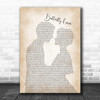 Bob Carlisle Butterfly Kisses Man Lady Bride Groom Wedding Song Lyric Music Poster Print