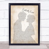 Bob Carlisle Butterfly Kisses Man Lady Bride Groom Wedding Song Lyric Music Poster Print