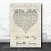 Queen You Take My Breath Away Script Heart Song Lyric Music Poster Print