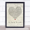 Imagine Dragons On Top Of The World Script Heart Song Lyric Music Poster Print