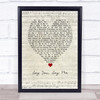 Lionel Richie Say You, Say Me Script Heart Song Lyric Music Poster Print