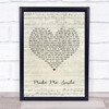 Steve Harley Make Me Smile Script Heart Song Lyric Music Poster Print