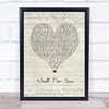 Ady Suleiman Wait For You Script Heart Song Lyric Music Poster Print