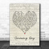 Coldplay Amazing Day Script Heart Song Lyric Music Poster Print