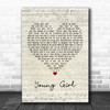 Gary Puckett & The Union Gap Young Girl Script Heart Song Lyric Music Poster Print