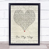 Phil Collins On My Way Script Heart Song Lyric Music Poster Print