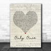 Bob Marley Only Once Script Heart Song Lyric Music Poster Print