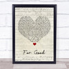 Idina Menzel & Kristin Chenoweth For Good Script Heart Song Lyric Music Poster Print