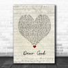 Avenged Sevenfold Dear God Script Heart Song Lyric Music Poster Print