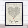 Sully Erna My Light Script Heart Song Lyric Music Poster Print