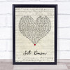 James Sit Down Script Heart Song Lyric Music Poster Print