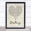 Zero 7 Destiny Script Heart Song Lyric Music Poster Print