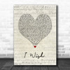 R Kelly I Wish Script Heart Song Lyric Music Poster Print