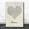 Jay Sean Down Script Heart Song Lyric Music Poster Print